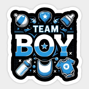 Gender Reveal Baby Announcement Team Boy Sticker